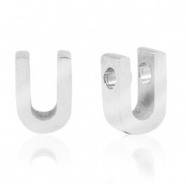 Initiaal letterkraal RVS U zilver