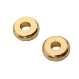 Metalen kraal goud disc 6x2 mm 10 stuks