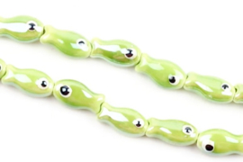 Keramiek kralen groen vis
