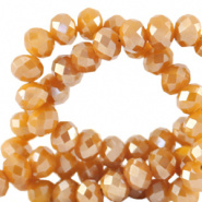 Facetkraal oranje bleached apricot 4x3 mm 25 stuks