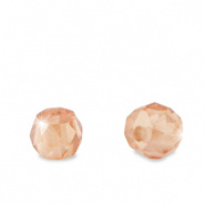 Glaskraal roze vintage tan 2x3 mm 20 stuks zirkonia