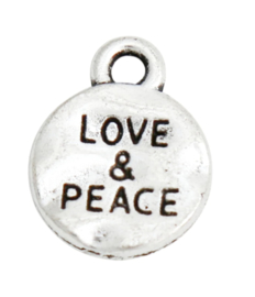 Bedel love & peace zilver