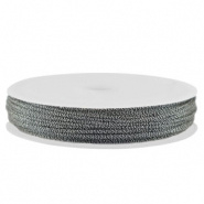 Macramé draad grijs zilver donker metallic 0,8 mm gevlochten