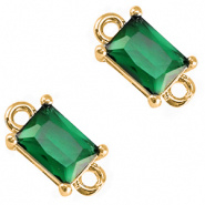 Crystal glas hanger groen rechthoek goud connector