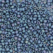 Miyuki rocailles blauw bayberry rainbow glazed frosted opaque 2 mm 5 gram