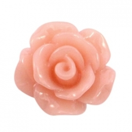 Bloem kraal roze zalm roosje 10 mm