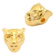 Metalen kraal goud luipaard DQ 2 stuks