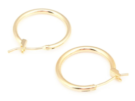 Oorbel goud 18 mm gold plated 2 sets