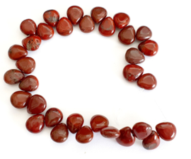 Natuursteen kraal rood bruin Jasper 10x12 mm druppel