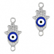 Bedel evil eye hamsa hand blauw zilver DQ connector