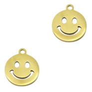 Bedel smiley goud RVS