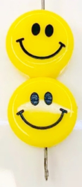 Acryl kraal smiley geel 6 mm 5 stuks