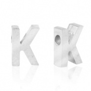 Initiaal letterkraal RVS K zilver