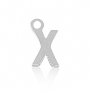 Bedel initial letter X RVS zilver