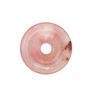 Glaskraal roze transparant 25 mm disc