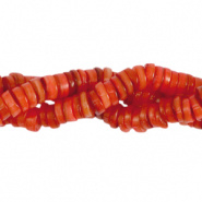 Schelp kraal rood coral disc 7 mm 60 stuks