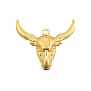Bedel Texas longhorn schedel goud RVS