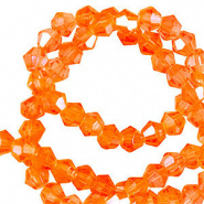 Facetkraal oranje vibrant 4 mm 45 stuks bicone