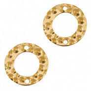 Bedel 15 mm goud RVS connector 2 stuks