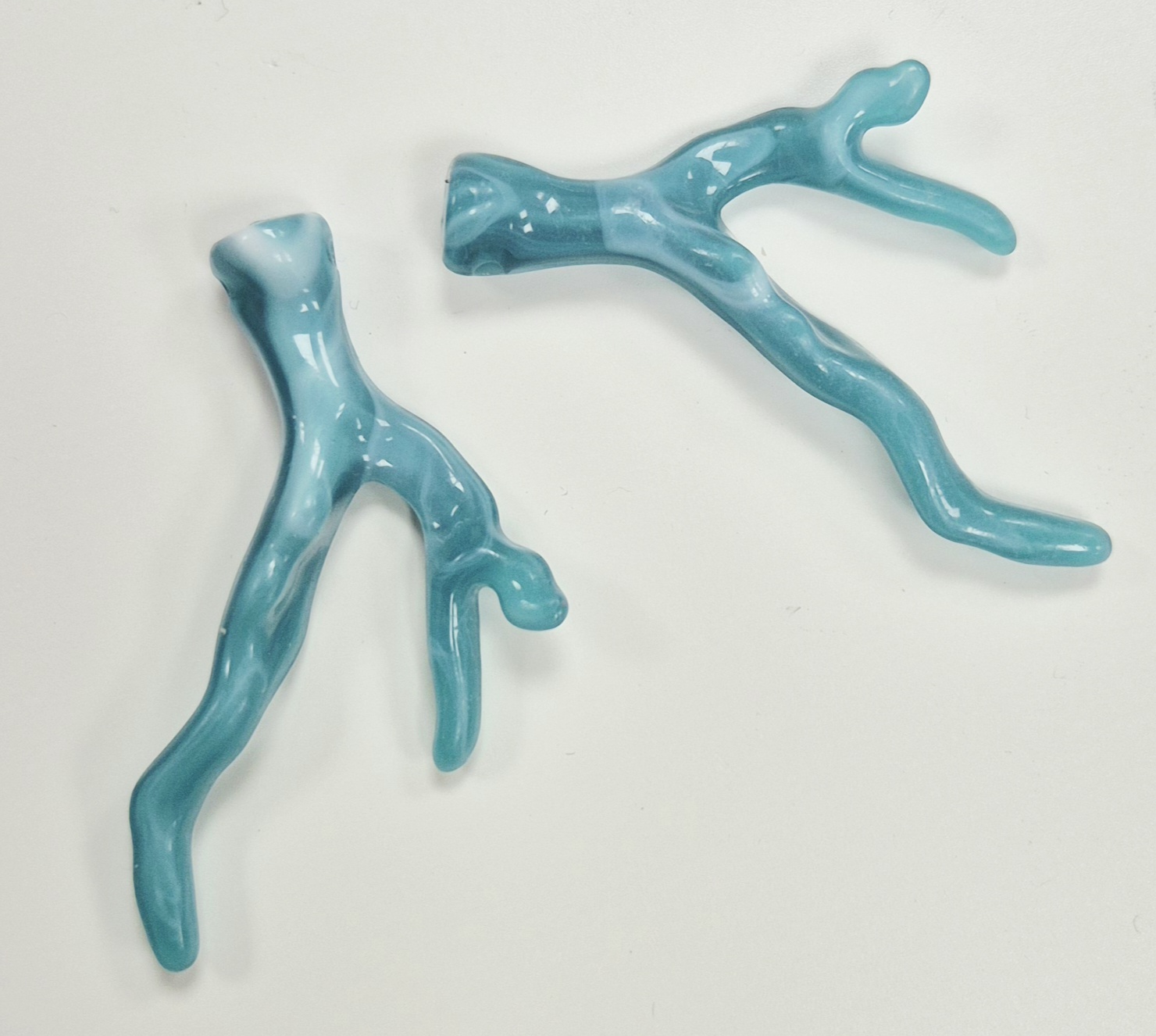 Acryl hanger koraal blauw marble