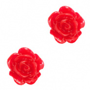 Bloem kraal rood lollipop roosje 10 mm