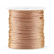 Macramé draad bruin tawny metallic 1 mm gevlochten