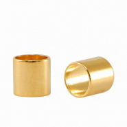 Metalen kraal goud tube 4 mm 5 stuks DQ