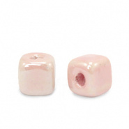 Keramiek kralen roze blush 7 mm Grieks DQ