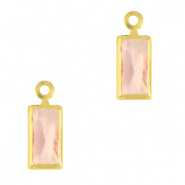 Crystal glas hanger roze peachy licht rechthoek goud