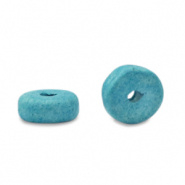 Keramiek kralen blauw ocean 6x3 mm Grieks DQ