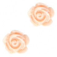 Bloem kraal peach fresh pearl shine roosje 6 mm