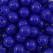 Acryl kraal blauw donker bubble gum 14 mm