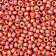 Miyuki rocailles rood cardinal rainbow glazed frosted opaque 3 mm 5 gram