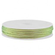 Macramé draad groen goud licht metallic 1 mm gevlochten