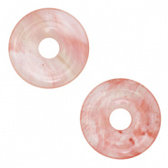 Glaskraal roze transparant 20 mm disc