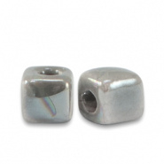 Keramiek kralen grijs adagio 5 mm cube Grieks DQ