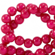 Glaskraal roze raspberry 6 mm 40 stuks