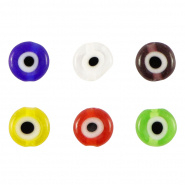Millefiori kralen 6 mm disc oog mix