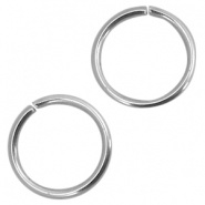 Open ring zilver 8 mm 100 stuks RVS