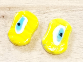 Evil eye kralen geel 25x18 mm