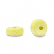 Keramiek kralen geel lemon 6x3 mm Grieks DQ