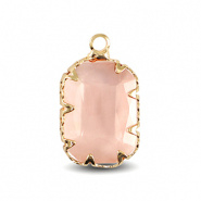 Crystal glas hanger roze rechthoek goud