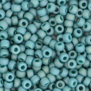 Miyuki rocailles blauw peacock rainbow glazed frosted opaque 3 mm 5 gram