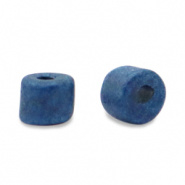 Keramiek kralen blauw donker 5x4 mm Grieks DQ