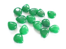 Natuursteen kraal groen Jade 10x12 mm druppel