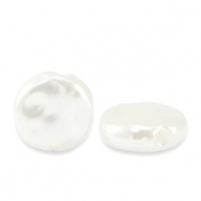 Acryl kraal wit zoetwaterparel 8 mm