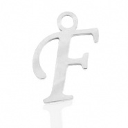 Bedel initial letter F RVS zilver