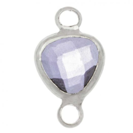Crystal glas hanger paars licht zilver connector