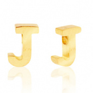 Initiaal letterkraal RVS J goud