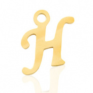 Bedel initial letter H RVS goud